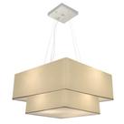 Lustre Pendente Duplo Quadrado Vivare Md-4066 Cúpula em Tecido 50x35cm - Bivolt