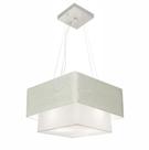 Lustre Pendente Duplo Quadrado Vivare Md-4157 Cúpula em Tecido 40x35cm Rustico Cinza / Branco - Bivolt Lustre Pendente Duplo Quadrado Vivare Md-4157 Cúpula em Tecido 40x35cm Rustico Cinza / Branco - Bivolt