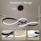 Lustre Pendente em led Moderno Infinito Luz Led 3 em 1 com Controle Remoto