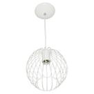 Lustre Pendente Esfera Bola Branco 18x19 cm Sala Quarto