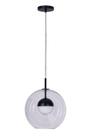 Lustre Pendente Esfera Bola Globo Vidro 30cm Preto 227/1