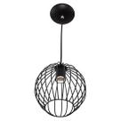 Lustre Pendente Esfera Bola Preto 18x19 cm Sala Quarto
