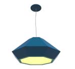 Lustre Pendente Facetado Diamante 72x32cm 3xE27 Madeira