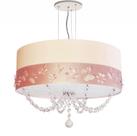 Lustre Pendente Faixa Flores E Borboletas 50cm Cru