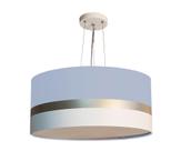 Lustre Pendente Faixas Bronze Cúpula Cinza 30X15Cm