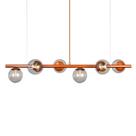Lustre Pendente Figo BRONZE - 6 Globo Esfera de Vidro Fumê