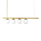 Lustre Pendente Figo com 4 Globos Esfera de Vidro - Ouro