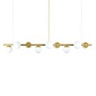 Lustre Pendente Figo Ouro 1,5M - 9 Globos Esfera de Vidro Branco Lustre Pendente Figo Ouro 1,5M - 9 Globos Esfera de Vidro Branco