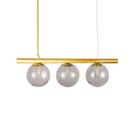 Lustre Pendente Figo OURO - 3 Globos Esfera de Vidro Fumê Lustre Pendente Figo OURO - 3 Globos Esfera de Vidro Fumê
