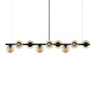 Lustre Pendente Figo Preto 1,5M - 9 Globos Esfera de Vidro Âmbar Lustre Pendente Figo Preto 1,5M - 9 Globos Esfera de Vidro Âmbar
