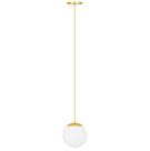 Lustre pendente globo bola vidro led jabuticaba stuttgart dourado fosco branco quente