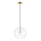 Lustre Pendente Globo de Vidro Cristal Transparente Jaboticaba Dourado Bivolt Ajustável G4 Moderno