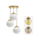 Lustre Pendente Globo Jabuticaba Bola Vidro Moon Trio