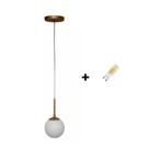 Lustre Pendente Globo Jabuticaba Lavabo Dourado+Lâmpada Led