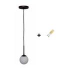 Lustre Pendente Globo Jabuticaba Lavabo Preto+Lâmpada Led G9