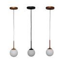 Lustre Pendente Globo Vidro Fosco Jabuticaba 120mm Bivolt