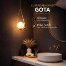 Lustre Pendente Gota com Globo de Vidro Fosco Design Moderno Designer para Cabeceira Quarto Sala Hall Lavabo Iluminação Minimalista Decorativa Interna Lustre Pendente Gota com Globo de Vidro Fosco Design Moderno Designer para Cabeceira Quarto Sala Hall Lavabo Iluminação Minimalista Decorativa Interna