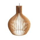 Lustre Pendente Gota Design Moderno Rustico Mdf Cru Bivolt