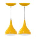 Lustre pendente Gota dupla Berlin Amarelo/branco