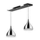Lustre Pendente Gota Duplo Base Retangular Escovado