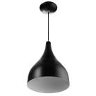 Lustre Pendente Gota Media De Alumínio 30cm Preto