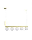 Lustre Pendente Haste 1 Metro 5 Bolas Globo Dourado 717