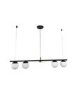 Lustre Pendente Haste 4 Bolas Globo Preto Dourado 1 Metro 371