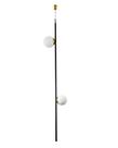 Lustre Pendente Haste Duas Bolas Globo Preto e Dourado 193 Lustre Pendente Haste Duas Bolas Globo Preto e Dourado 193