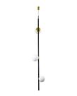 Lustre Pendente Haste Três Bolas Globo Preto e Dourado 194