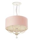 Lustre Pendente Infantil Coroa Cúpula Rosa 30X15 2E27
