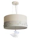 Lustre Pendente Infantil Fadas Cúpula Branco 30x15 2E27