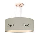 Lustre Pendente Infantil Olhinho Cúpula 40x15 2e27 Bivolt Cinza