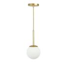 Lustre Pendente Jabuticaba 1 Globo De Vidro Dourado