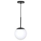 Lustre Pendente Jabuticaba Preto Globo de Vidro 20 cm