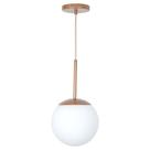 Lustre Pendente Jabuticaba Rose Gold Globo de Vidro 20 cm
