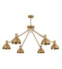 Lustre Pendente Kraft Industrial Redondo 6 Braços Dourado 740