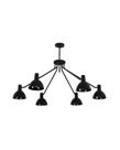 Lustre Pendente Kraft Industrial Redondo 6 Braços Preto 740
