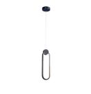 Lustre Pendente LED 15W Moderno 38cm Metal Preto 3000K Bivolt
