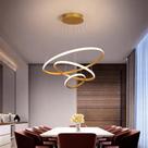 Lustre Pendente Led 3 Aros Anéis Arcos 3 temperaturas de cor 58w Dourado bivolt LP-403