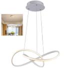 Lustre Pendente LED 3000K Arco Infinito Iluminaçao Perfil Recepçao Sala Hall de Entrada Residencial Comercial Hotel Ambiente Moderno Decoraçao