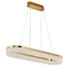 Lustre Pendente Led 52w 3000k Bronze e Cristal 78cm Lux Linear Bivolt