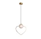 Lustre Pendente LED 7W Coração Dourado 3000K Bivolt