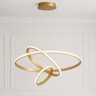 Lustre Pendente LED Dourado Moderno Design Circular para Sala de Jantar e Estar LUMIVILLE