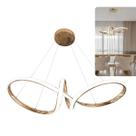 Lustre Pendente Led Espiral Moderno Dourado 60w Bivolt Luz Quente 3000k Ajustável Alumínio Acrílico