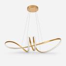 Lustre Pendente Led Espiral Moderno Dourado 60w Bivolt Luz Quente 3000k Ajustável Alumínio Acrílico Lustre Pendente Led Espiral Moderno Dourado 60w Bivolt Luz Quente 3000k Ajustável Alumínio Acrílico