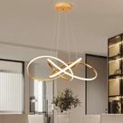Lustre Pendente LED Flux 45W Dourado 3 em 1 Bivolt Design Moderno e Elegante Lustre Pendente LED Flux 45W Dourado 3 em 1 Bivolt Design Moderno e Elegante