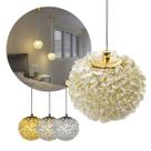 Lustre Pendente LED Globo Cristal Transparente Dourado 7W 3 Cores LUS-610 ST3136