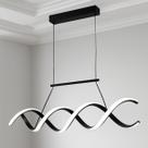 Lustre Pendente LED Preto Moderno Design Aspiral para Sala de Jantar e Estar LUMIVILLE Lustre Pendente LED Preto Moderno Design Aspiral para Sala de Jantar e Estar LUMIVILLE