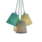 Lustre Pendente Luminária Cacho Colmeia 4 Cúpulas Colorido