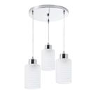 Lustre Pendente Luminária de Teto Track em Vidro Leitoso 3xE27 Bivolt
